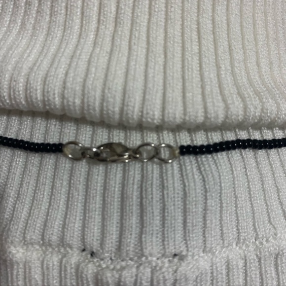 💋4/20 Unisex Purple and silver seed bead necklace with silver feather - Picture 4 of 5